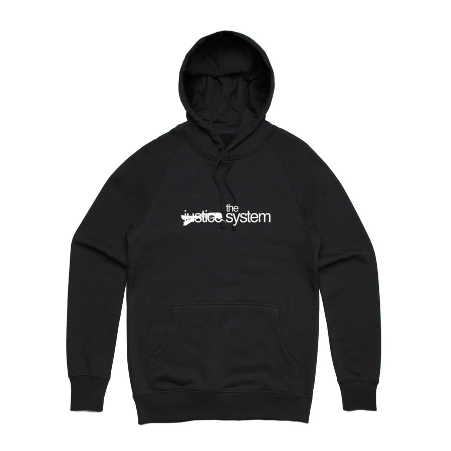 The Justice System - Unisex Heavyweight Pullover Hoodie - Band Merch and On-Demand Designer Shirts