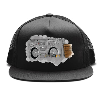 The Justice System - Boom Box Trucker Snapback Hat - Band Merch and On-Demand Designer Shirts