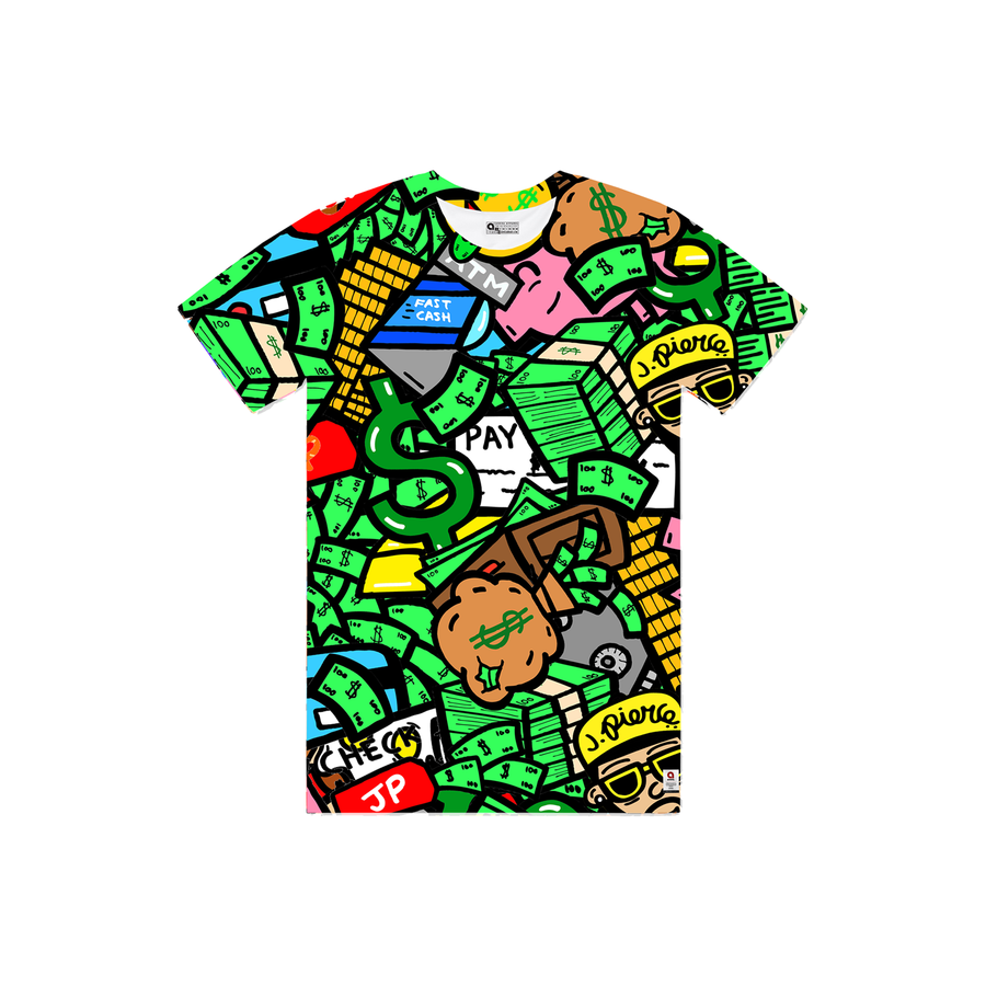J Pierce  - Collage: Unisex Money Tee Shirt | Arena
