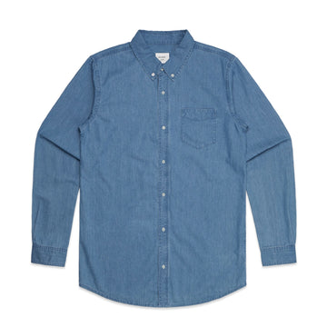 Men's Blue Denim Button Down | Custom Blanks - Band Merch and On-Demand Designer Shirts