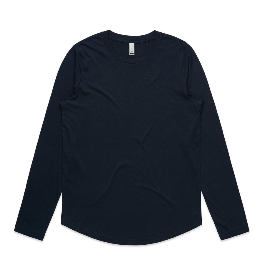 Wo's Curve Long Sleeve Tee Shirt | Custom Blanks - Band Merch and On-Demand Designer Shirts