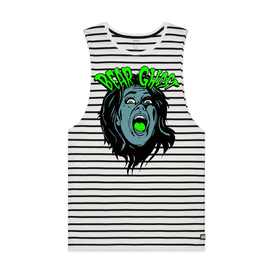 Bear Ghost - Scream: Men's Striped Sleeveless Tee Shirt | Arena - Band Merch and On-Demand Designer Shirts
