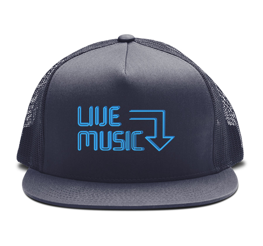 Live Music - Trucker Snapback Hat - Band Merch and On-Demand Designer Shirts